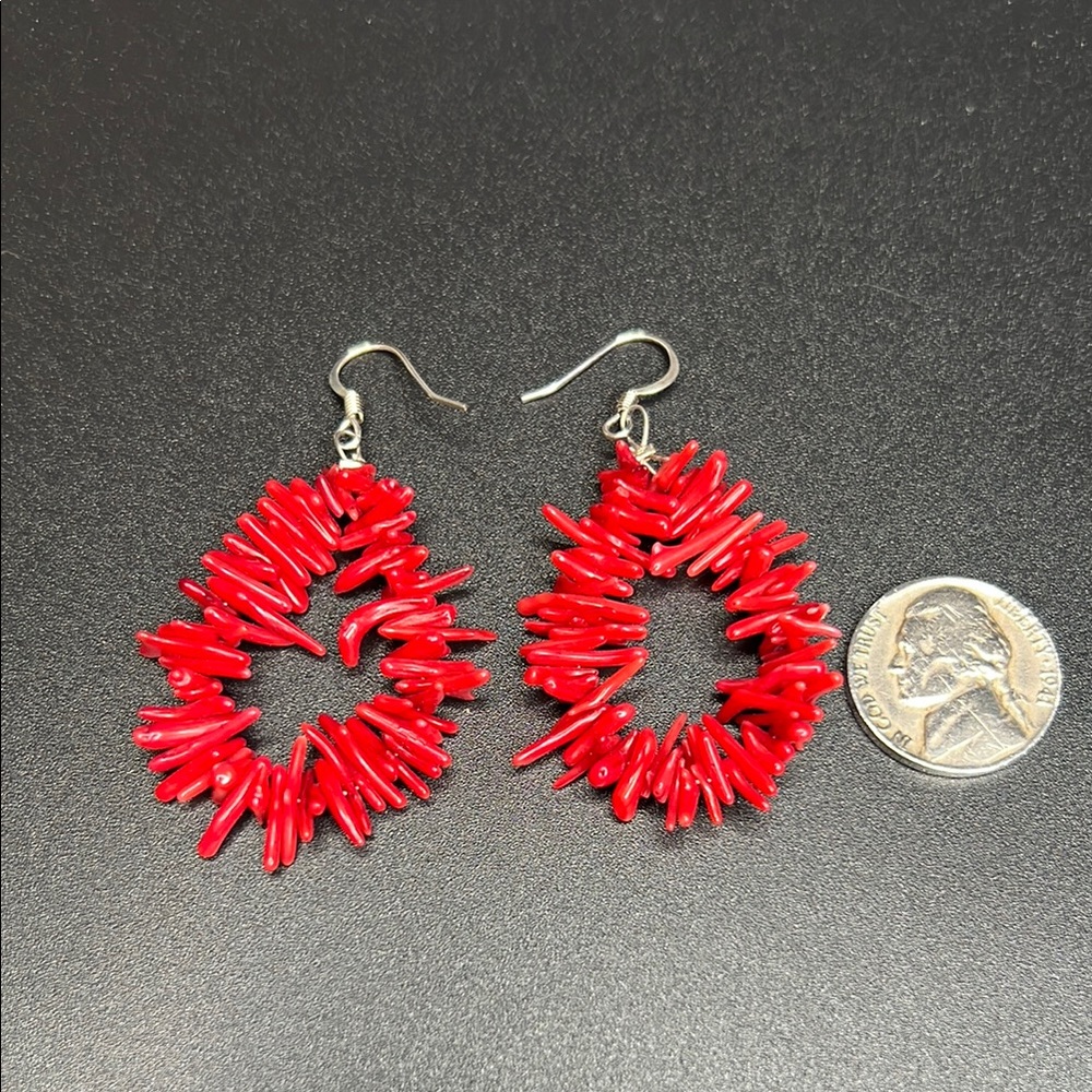 Red Coral Earrings